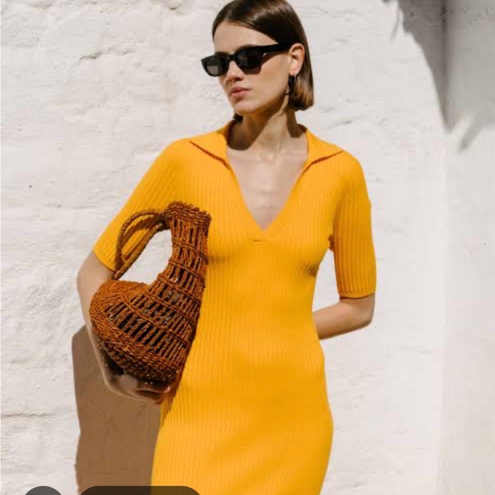 Apiece Apart Lina Ribbed Citrus Midi Dress size XS NWT